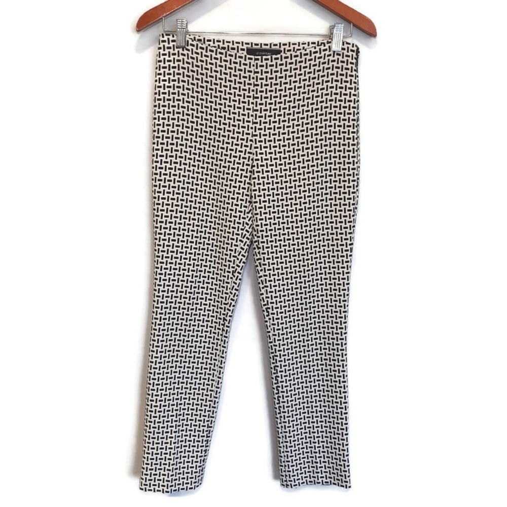 Vintage Le Chateau Weave Pattern High Waist Ankle Pants Slim Slacks Trousers